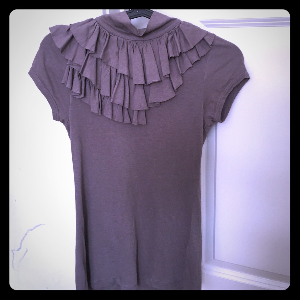 Zara ruffled grey top